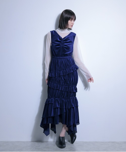 ワンピース メッシュベロアワンピース＋チュールトップス　SET | FLANEEK. | 08