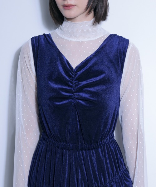 ワンピース メッシュベロアワンピース＋チュールトップス　SET | FLANEEK. | 15
