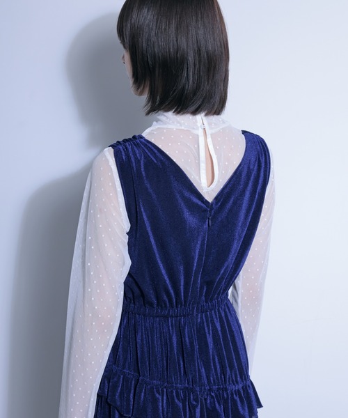 ワンピース メッシュベロアワンピース＋チュールトップス　SET | FLANEEK. | 18