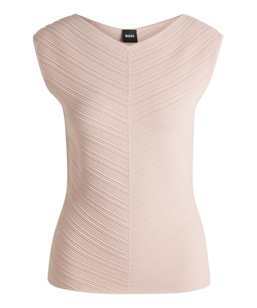 BOSS（HUGO BOSS） tシャツ Vネックトップス ニットストラクチャー