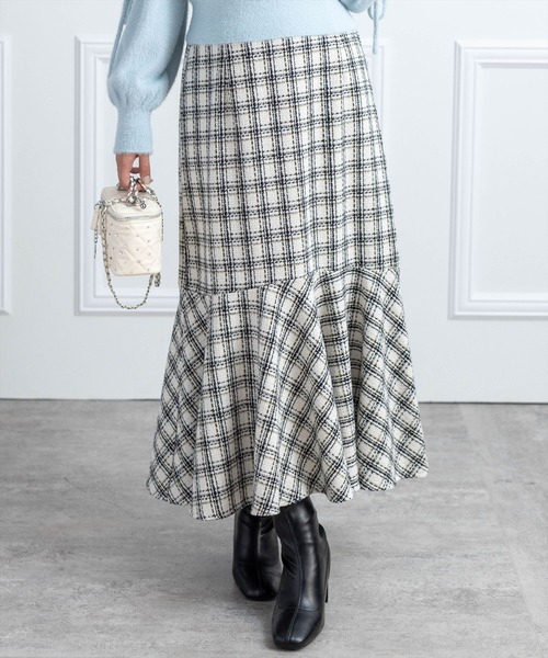 CLEAR BASIC スカート 「低身長対応／サイズ展開あり」ツイード
