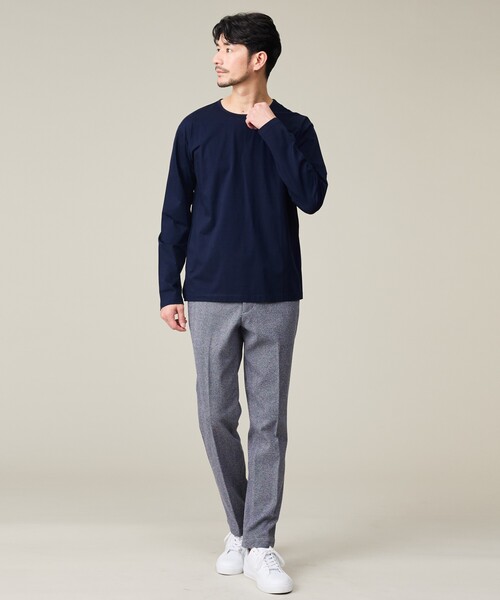 【チャコールグレー】【セットアップ対応】ヘリンボーン ジャガード ニットスラックス ABAHOUSE GRAY スラックス 「セットアップ対応」ヘリンボーン