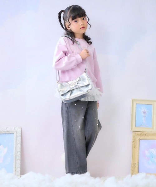 mezzo piano ワイドパンツ パンツ キラキラデニム・ツイル ワイド