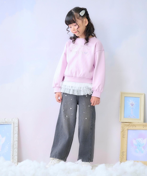mezzo piano ワイドパンツ パンツ キラキラデニム・ツイル ワイド