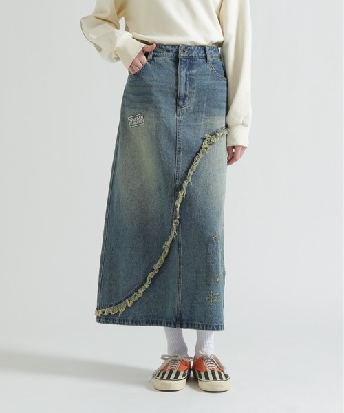 ＡＶＩＲＥＸ　ロングデニムスカート AVIREX（アヴィレックス） デニムスカート WAPPEN DENIM LONG SKIRT
