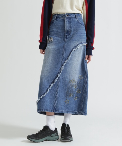 ＡＶＩＲＥＸ　ロングデニムスカート AVIREX（アヴィレックス） デニムスカート WAPPEN DENIM LONG SKIRT