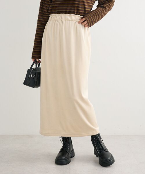 Green Parks（グリーンパークス） スカート ぽかぽか裏起毛ベロアI