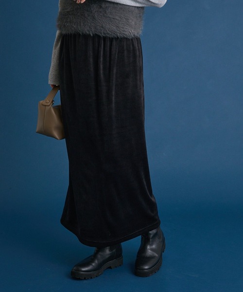 Green Parks（グリーンパークス） スカート ぽかぽか裏起毛ベロアI