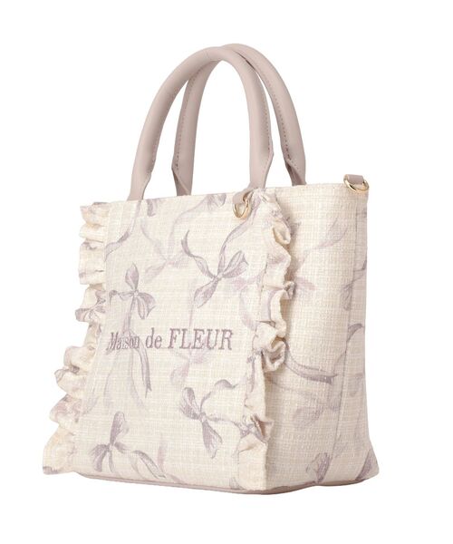 Maison de FLEUR（メゾンドフルール） ハンドバッグ ツイードリボン