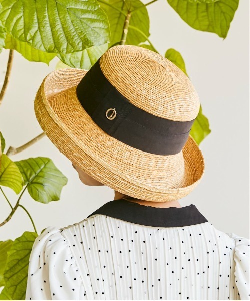 「Chapeau d' O」 ストローハット M/57.5cm ブラック レディース_画像4