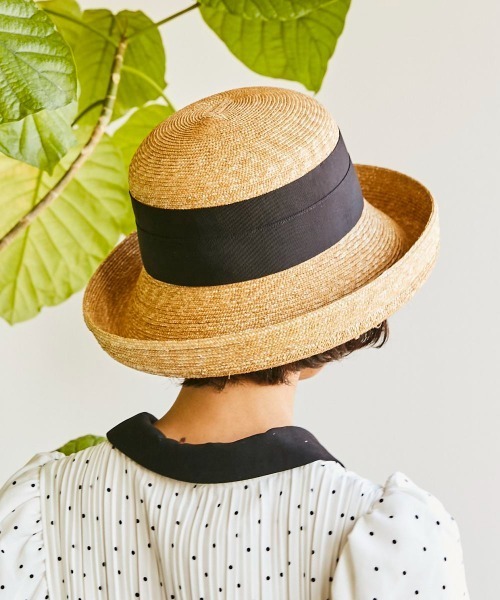 「Chapeau d' O」 ストローハット M/57.5cm ブラック レディース_画像5