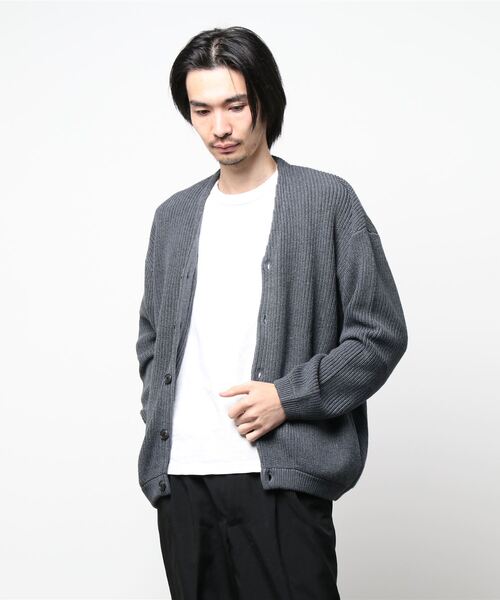 「417 EDIFICE」 カーディガン MEDIUM チャコールグレー メンズ_画像3