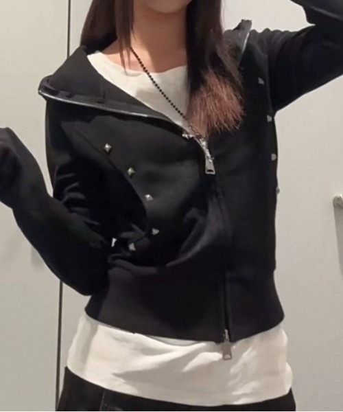 LADY LIKE（レディライク） パーカー 「春夏新作」スクエアスタッズ