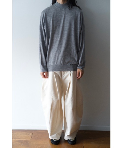 【新品】  SHINYA KOZUKA / シンヤコヅカ | 2022AW | HIGH GAUGE WITH JOHN SMEDLEY ハイゲージモックネックニット | MEDIUM | BLACK | メンズ SHINYAKOZUKA（シンヤコヅカ） セーター ニット HIGH GAUGE WITH JOHN
