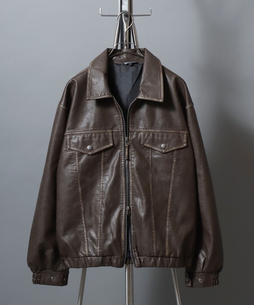 ANPAS（アンパス） ブルゾン アウター Faux Leather Classic Trucker