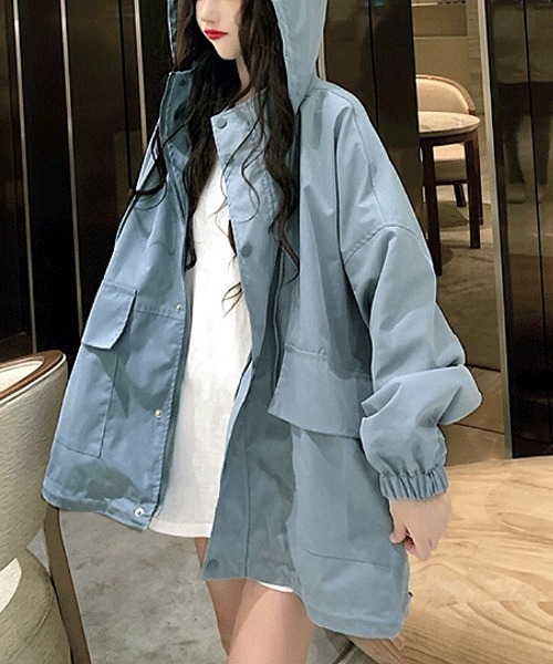 「SHEENA」 マウンテンパーカー M ブルー レディース_画像9