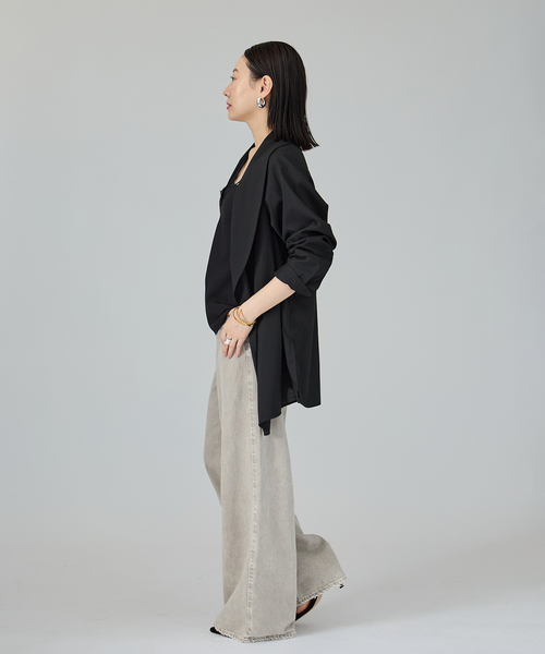 レースブラウス ルームエイトブラック Room no 8 ルームエイト Room no 8 BLACK リバーレース ウィズ グログラン トップス ネイビー の通販 ELLESHOP・ エル・ショップ WOMEN レディース
