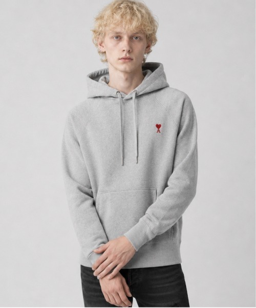 アミパリ　SS23 グレーフーディー AMI Alexandre Mattiussi パーカー AMI PARIS / AMI SMALL HEART LOGO