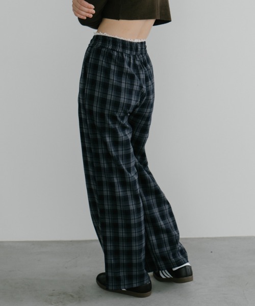 「duei」 イージーパンツ FREE ネイビー レディース_画像2