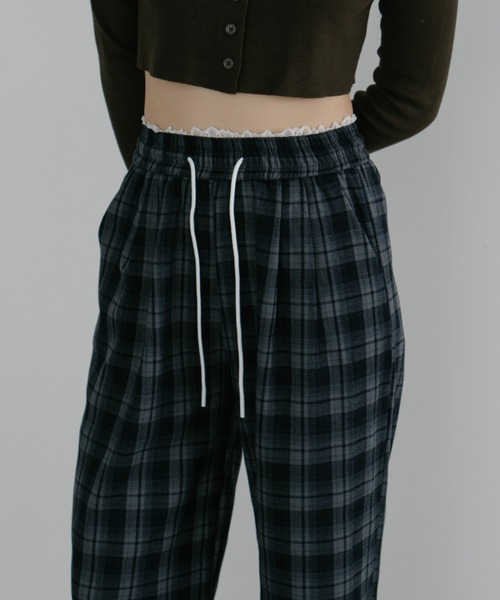 「duei」 イージーパンツ FREE ネイビー レディース_画像4