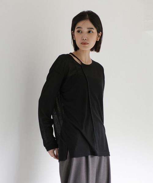 「select MOCA Et」 長袖カットソー FREE ブラック レディース_画像8