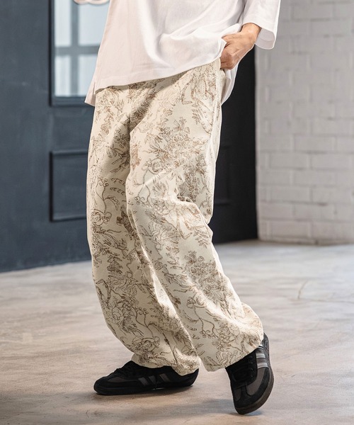 CAMBIO（カンビオ） パンツ mp14520- Floral Gobelin Wide Straight