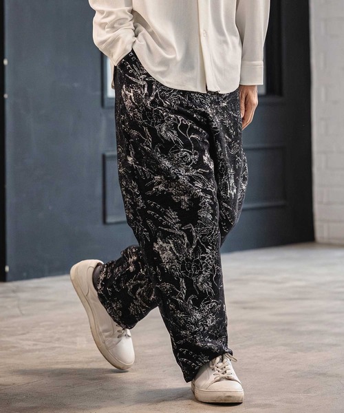 CAMBIO（カンビオ） パンツ mp14520- Floral Gobelin Wide Straight