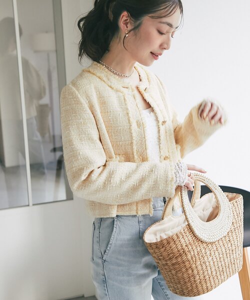 La boutique BonBon★パールハンドルバスケットカゴバッグ2WAY La boutique Bonbon（ラブティックボンボン） かごバッグ カゴバッグ