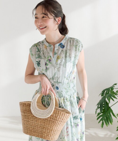 パールハンドルバスケット　L La boutique Bonbon（ラブティックボンボン） かごバッグ カゴバッグ