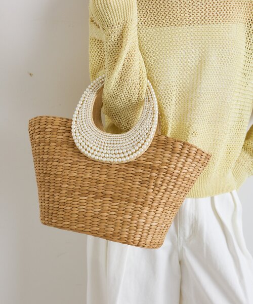 La boutique BonBon★パールハンドルバスケットカゴバッグ2WAY La boutique Bonbon（ラブティックボンボン） かごバッグ カゴバッグ