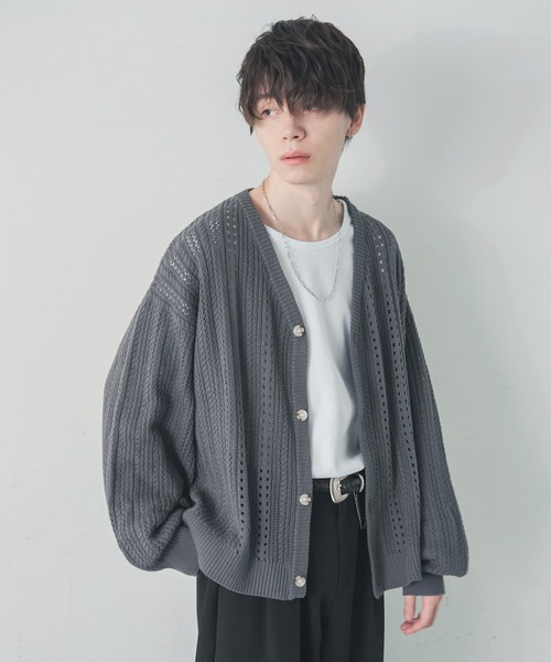 「ADAMASTE」 ニットカーディガン FREE グリーン メンズ_画像3