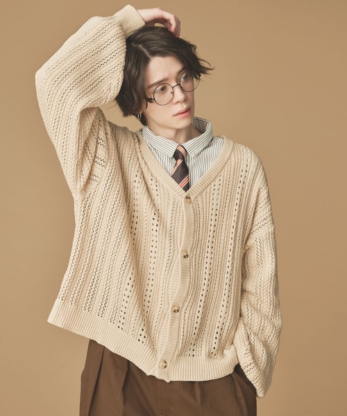 「ADAMASTE」 ニットカーディガン FREE グリーン メンズ_画像4