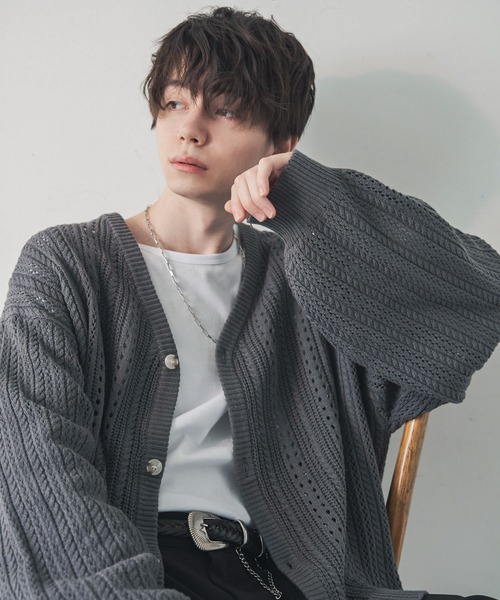 「ADAMASTE」 ニットカーディガン FREE グリーン メンズ_画像5