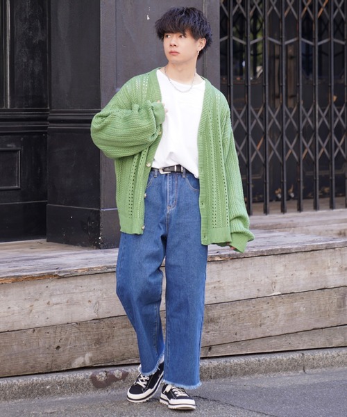 「ADAMASTE」 ニットカーディガン FREE グリーン メンズ_画像6