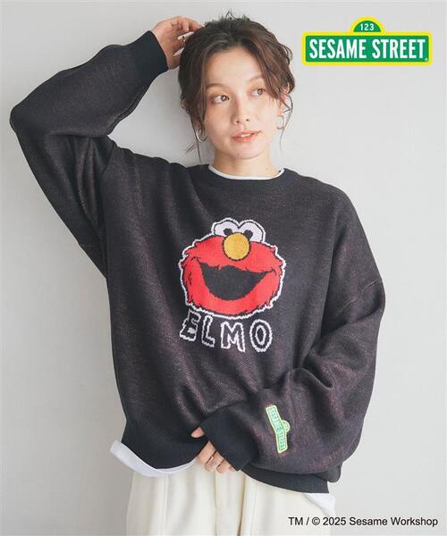 「SESAME STREET」 長袖ニット LL ブラック レディース_画像2