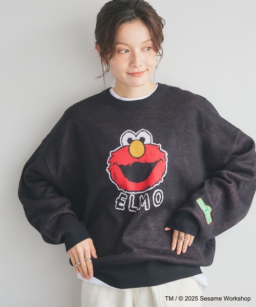 「SESAME STREET」 長袖ニット LL ブラック レディース_画像4