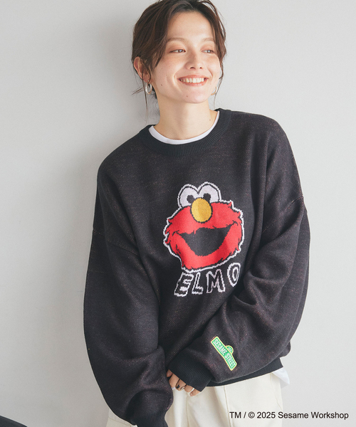 「SESAME STREET」 長袖ニット LL ブラック レディース_画像5