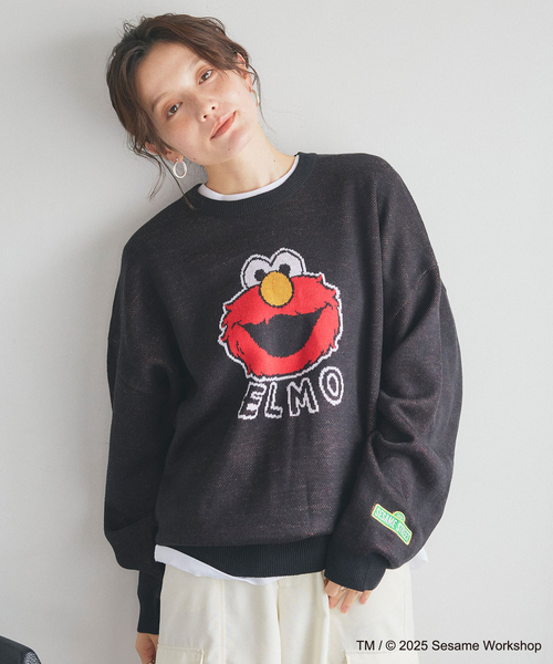 「SESAME STREET」 長袖ニット LL ブラック レディース_画像6