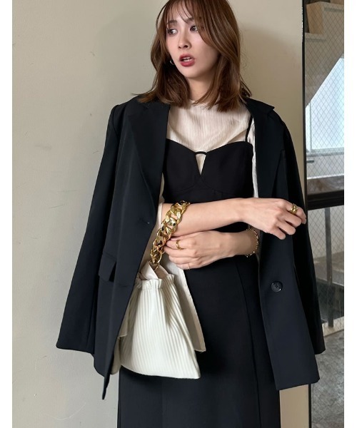 「Re:EDIT」 テーラードジャケット MEDIUM ブラック レディース_画像2