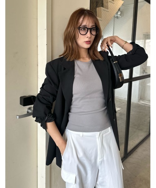 「Re:EDIT」 テーラードジャケット MEDIUM ブラック レディース_画像3