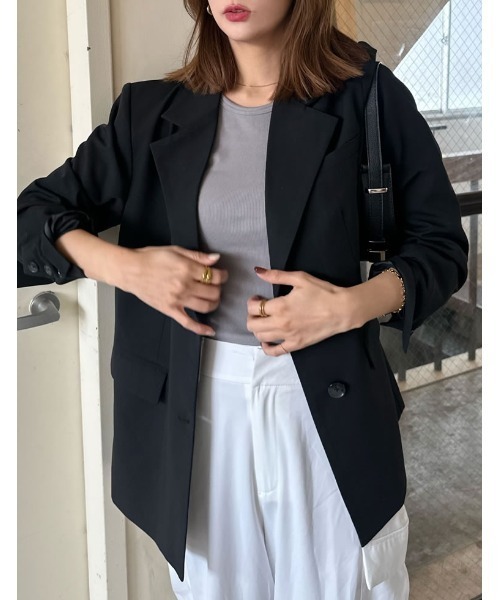 「Re:EDIT」 テーラードジャケット MEDIUM ブラック レディース_画像4