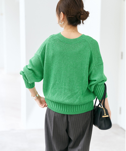 Spick and Span ペーパーヤーンカーディガン Spick & Span｜レーヨンペーパーヤーンVネックカーディガン | Rakuten