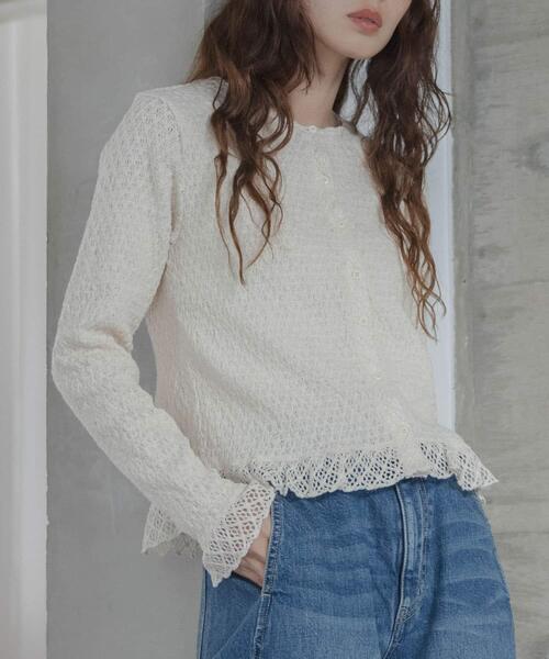 URBAN RESEARCH Sonny Label tシャツ レースシャーリングフリル