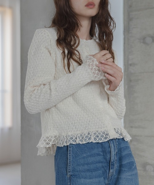 URBAN RESEARCH Sonny Label tシャツ レースシャーリングフリル