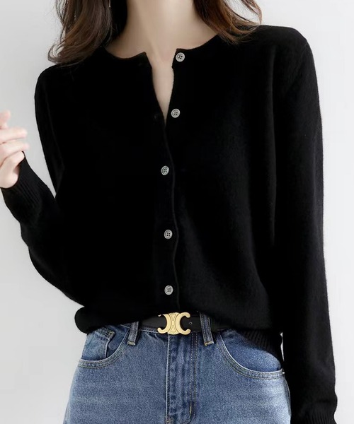 「INASTUDIOS」 ニットカーディガン LARGE ライトグレー レディース_画像3