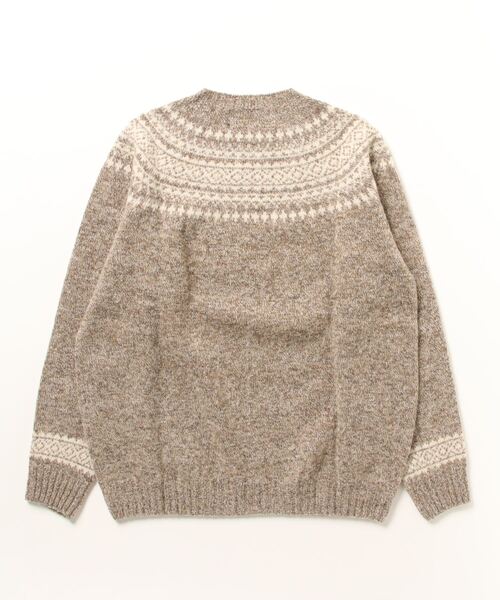 「Harley of Scotland」 長袖ニット 44 モカ メンズ_画像2