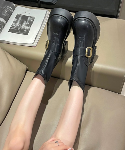 「Lace Ladies」 ショートブーツ 22.5 ブラック レディース_画像4