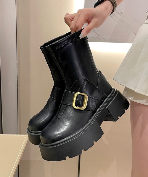 「Lace Ladies」 ショートブーツ 22.5 ブラック レディース_画像6