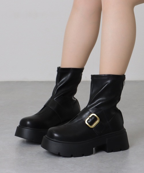 「Lace Ladies」 ショートブーツ 22.5 ブラック レディース_画像7