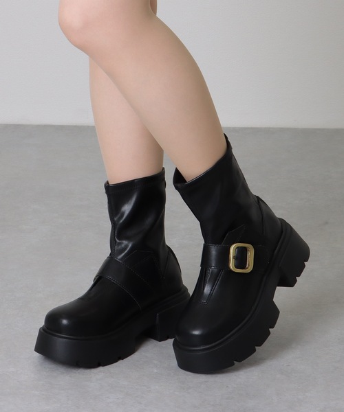 「Lace Ladies」 ショートブーツ 22.5 ブラック レディース_画像8